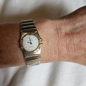 Ladies Omega Constellation Watch Two-tone Style